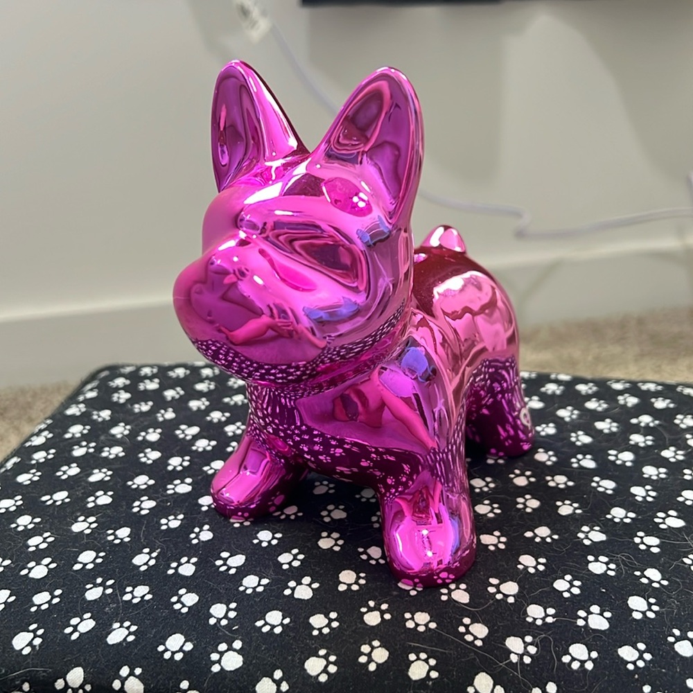 Justice Hot Pink French Bulldog Money Bank.